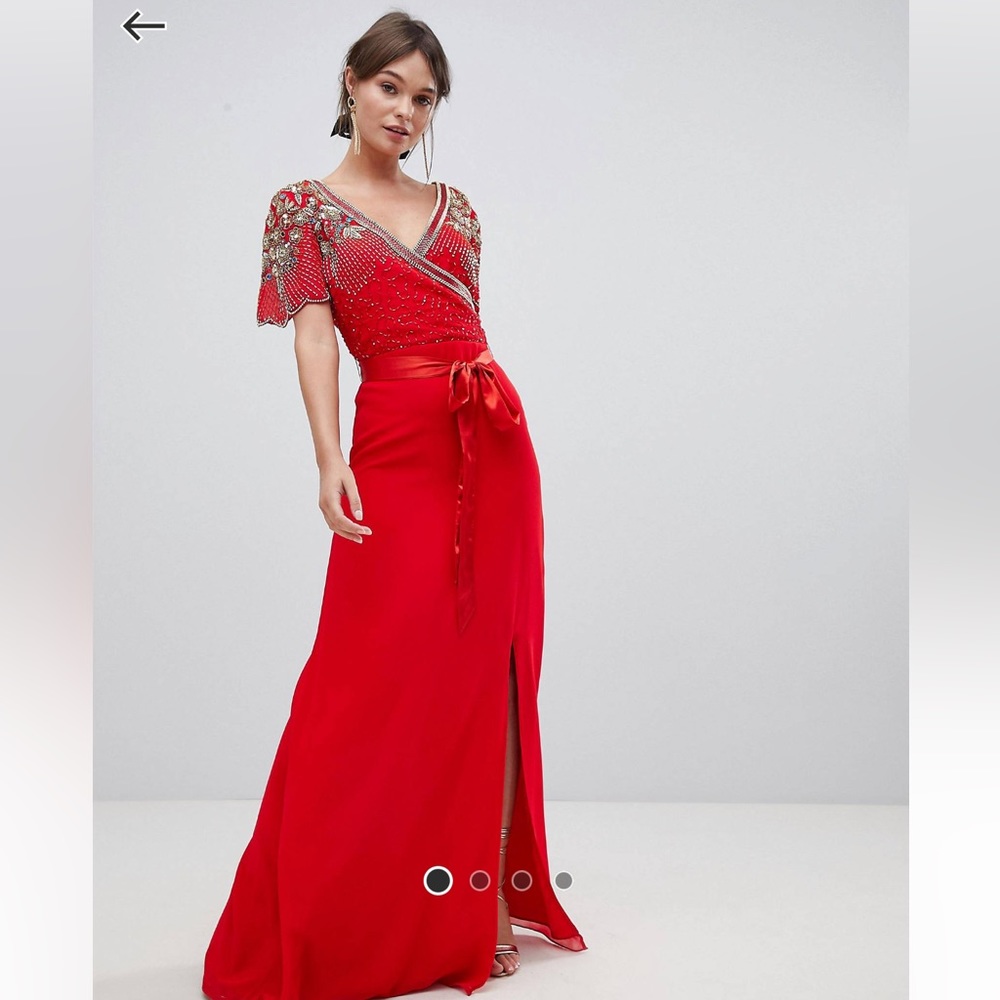Virgos Lounge Julisa Wrap Maxi Dress With Embellishment